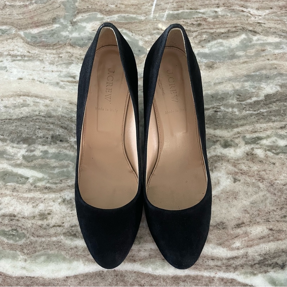 J. Crew Black Suede Martina Wedge - Size 9